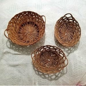Boho Anthro Farmhouse Rustic Wicker Baskets